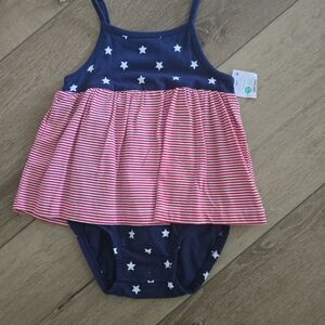 Carter's Baby Girls Americana Flag Print Sleeveless Sunsuit